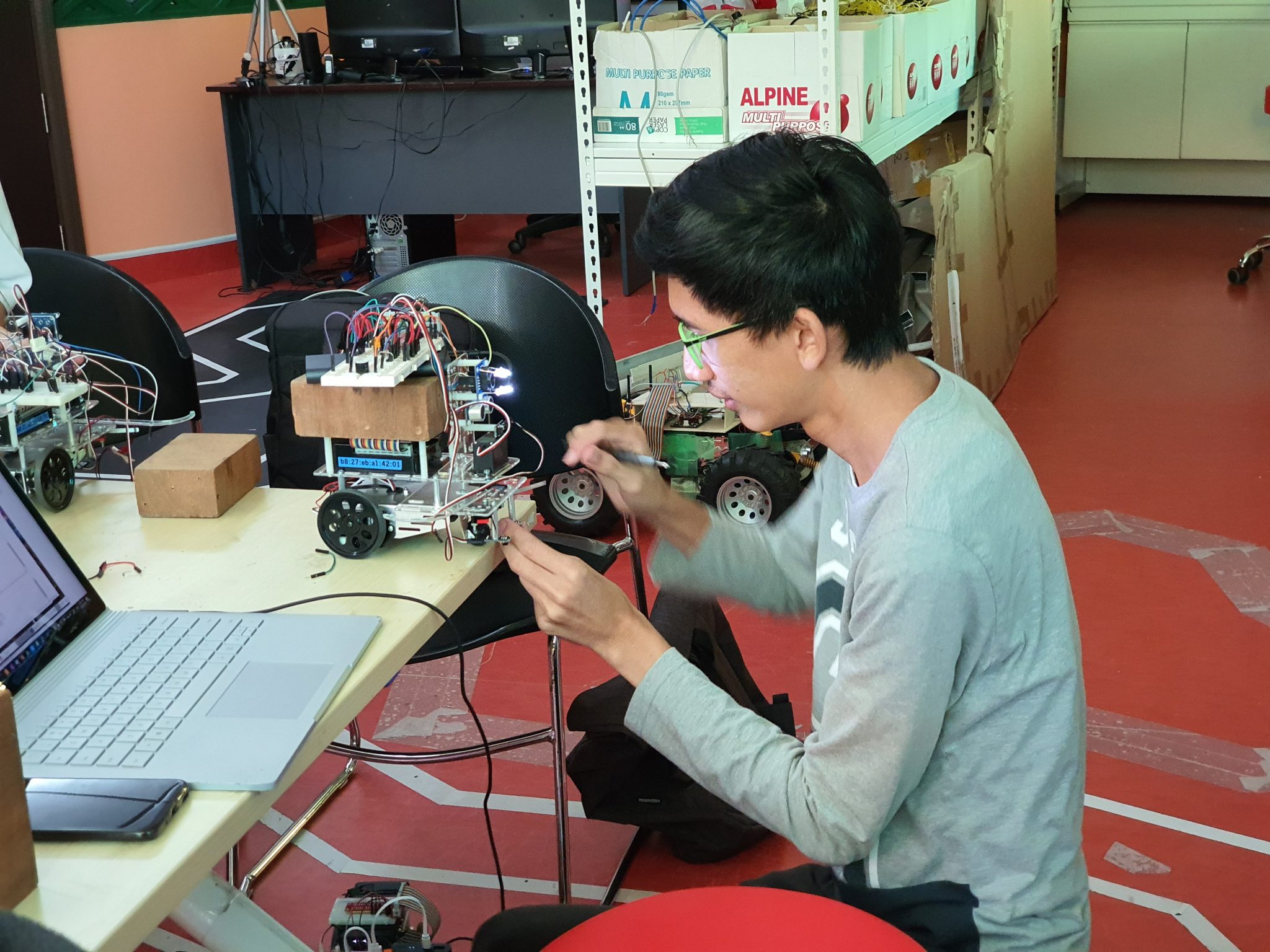 Robot programming is going on