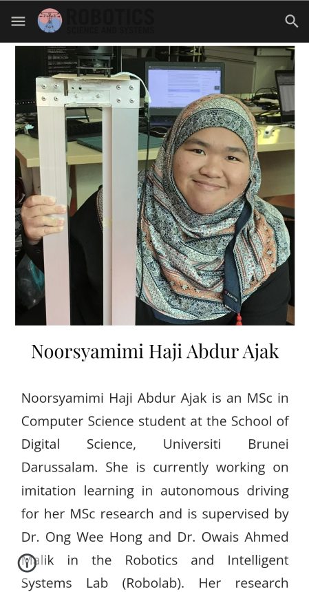 Syamimi will participate in the RSS 2023